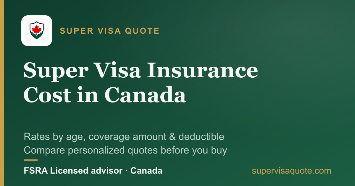 Super Visa Insurance Cost by Age in Canada