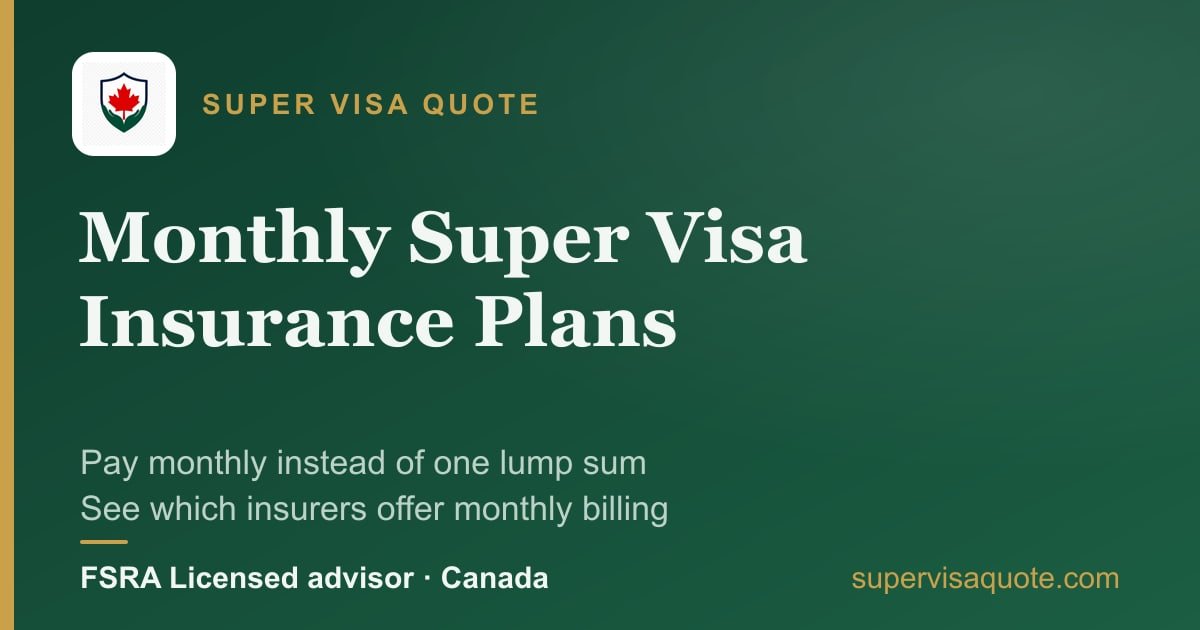 Super Visa Insurance Monthly Plans